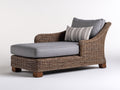 Lettino prendisole-Rattan-Tessuto-198 x 96 x 92 cm-Marrone naturale-Grigio-Stile classico