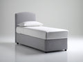 Letto singolo - Tessuto - 205 x 101 x 110 cm - Grigio chiaro - Stile moderno