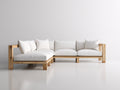 Divani da esterno-Legno massello-Tessuto-288 x 208 x 80 cm-Bianco-Legno naturale-Stile contemporaneo