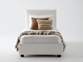 Letto singolo - Similpelle - 206 x 103 x 109 cm - Bianco - Stile essenziale