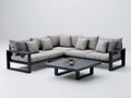 Divani da esterno-Metallo-Tessuto-274 x 274 x 78 cm-Nero-Grigio chiaro-Stile minimalista contemporaneo