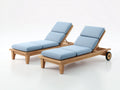 Lettino prendisole-Legno-Tessuto-208 x 76 x 96 cm-Legno naturale-Azzurro chiaro-Stile contemporaneo