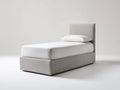 Letto singolo - Tessuto - 206 x 102 x 107 cm - Beige grigiastro - Stile essenziale