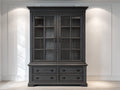 Vetrina-Legno-Vetro-150x48x210 cm-Grigio antracite-Stile classico