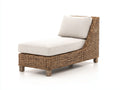 Lettino prendisole-Rattan-Tessuto-188 x 78 x 86 cm-Marrone naturale-Crema-Stile minimalista