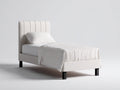 Letto singolo - Similpelle - 205 x 100 x 110 cm - Avorio - Stile minimalista