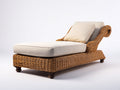 Lettino prendisole-Rattan-Tessuto-202 x 86 x 96 cm-Marrone miele-Crema-Stile classico
